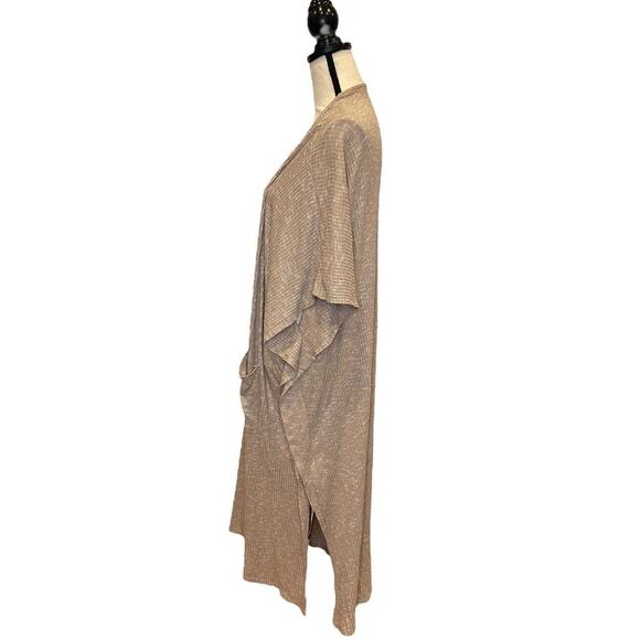 Women's Promesa Brown Cardigan Duster Size XL Soft Stretch Kimono Sleeve USA! - Picture 3 of 6